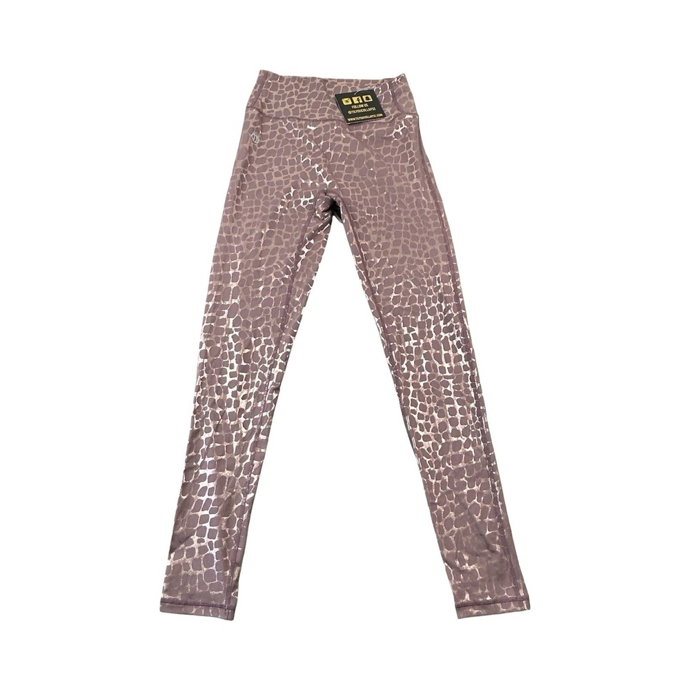 Til You Collapse Pink Sparkle Leopard Print Womens Legging Size Medium